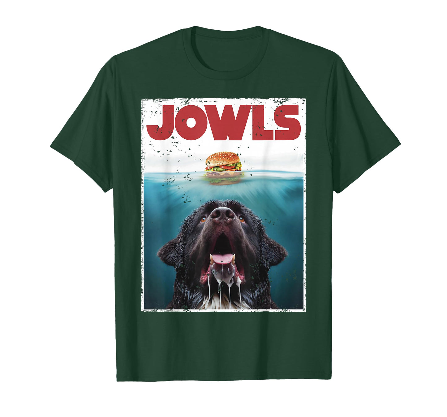 Funny Newfoundland Dog, Newfie Lab Jowls Burger, Dog Mom Dad T-Shirt