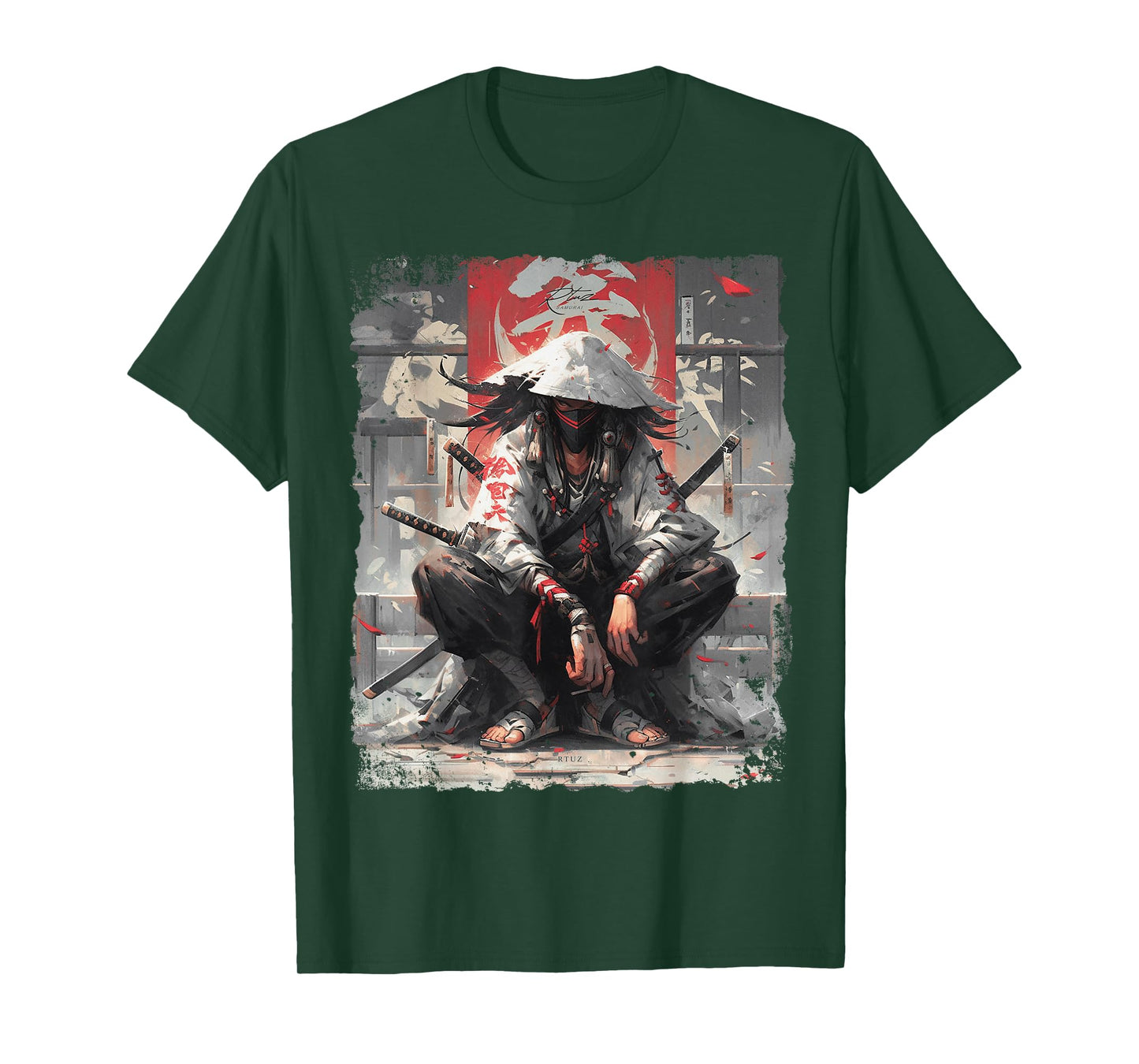 Y2K Samurai Sword Katana Ninja Japan Manga Anime Streetwear T-Shirt