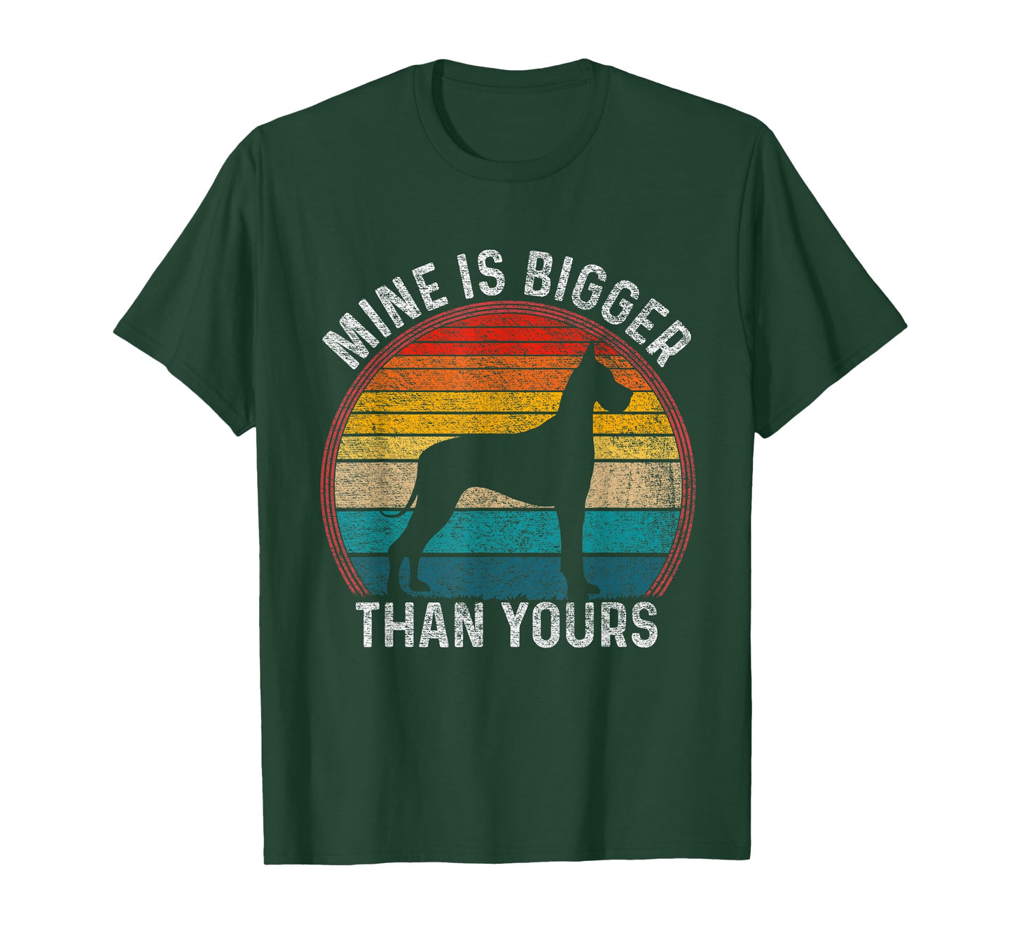 Mine is Bigger Than Yours Funny Great Vintage Dane Dog T-Shirt