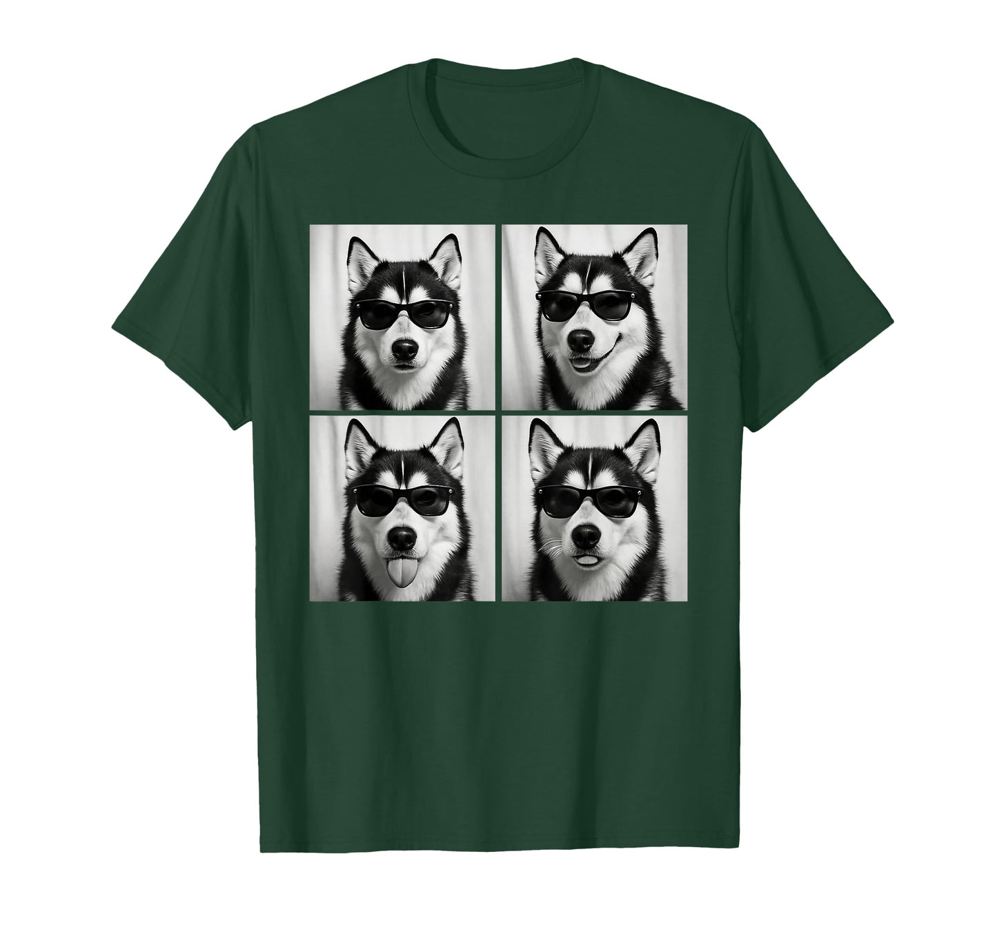 Funny Siberian Husky Lover Cute Huskies Dog Photo Booth T-Shirt