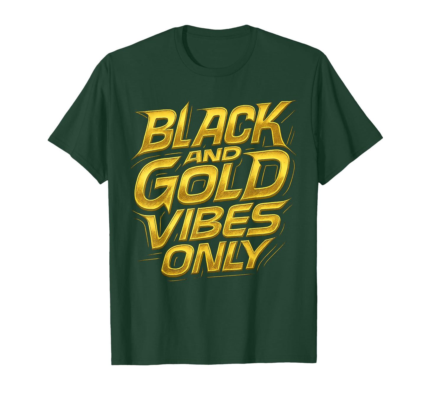 Black and Gold Vibes Only Team Pride T-Shirt