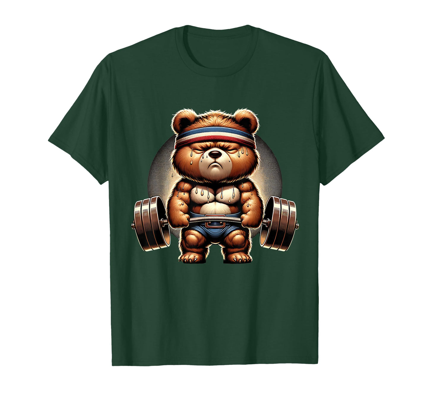 Bear Lifting Weights Workout Animal Gym Weightlifting T-Shirt