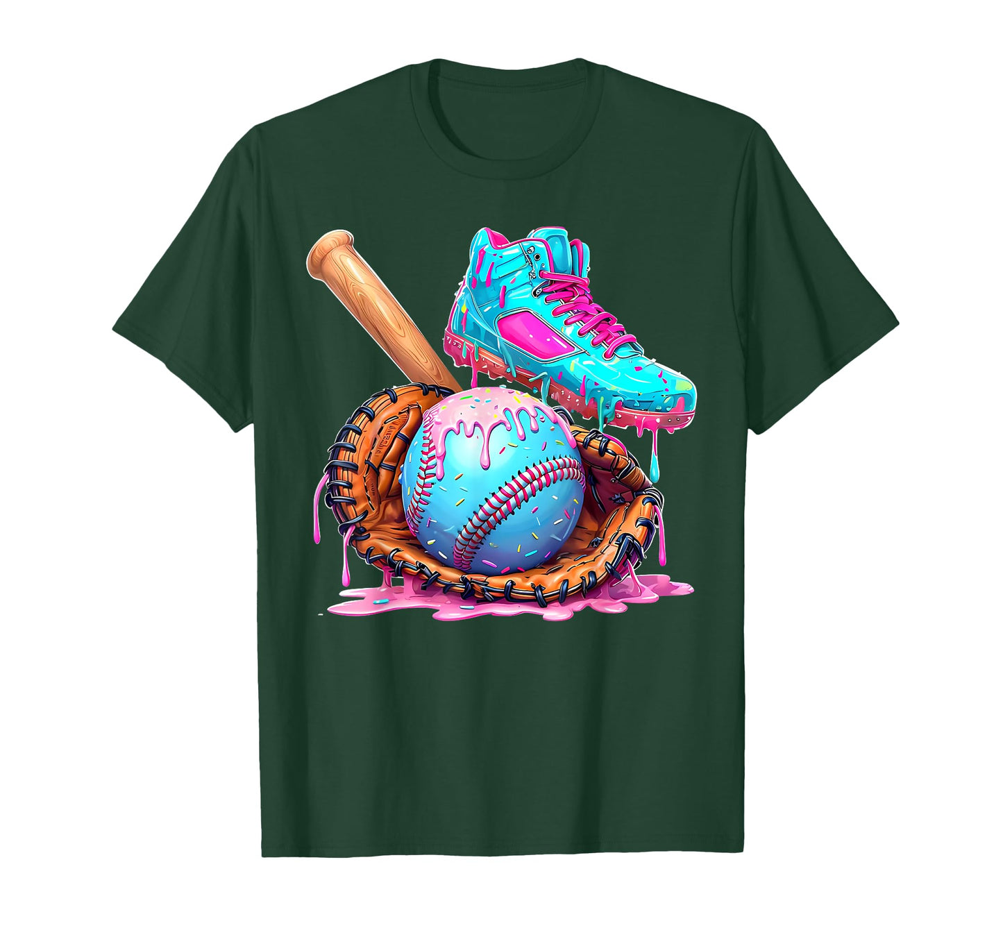 Ice Cream Drip Baseball Stuff Baseball Drip For Boys Graphic T-Shirt