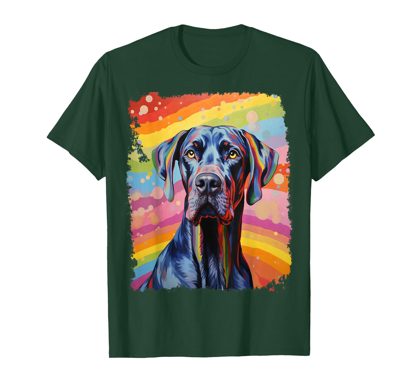 Rainbow Art Great Dane T-Shirt