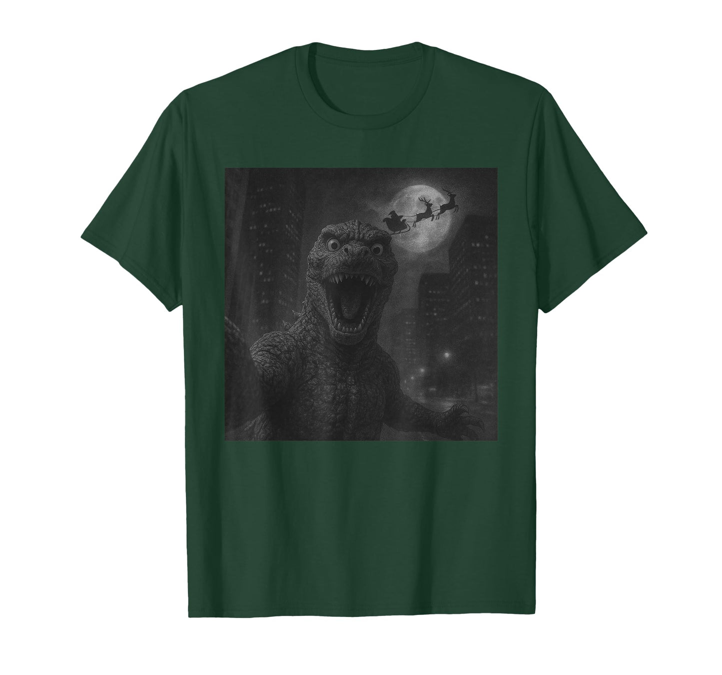 Funny Japanese Kaiju Selfie Santa Christmas Men Boys Kids T-Shirt