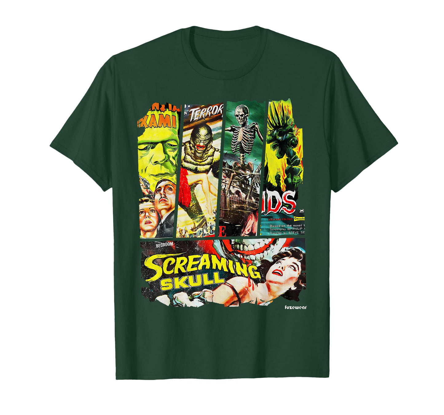 Vintage Style Sci Fi Horror Movie Poster Collage T-Shirt