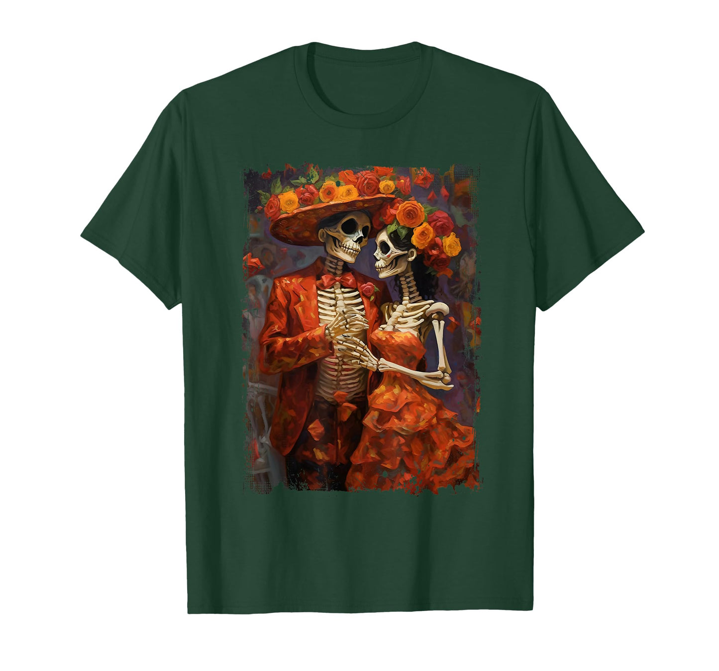 Flower Skeleton Day Of The Dead Dia De Los Muertos Catrina T-Shirt