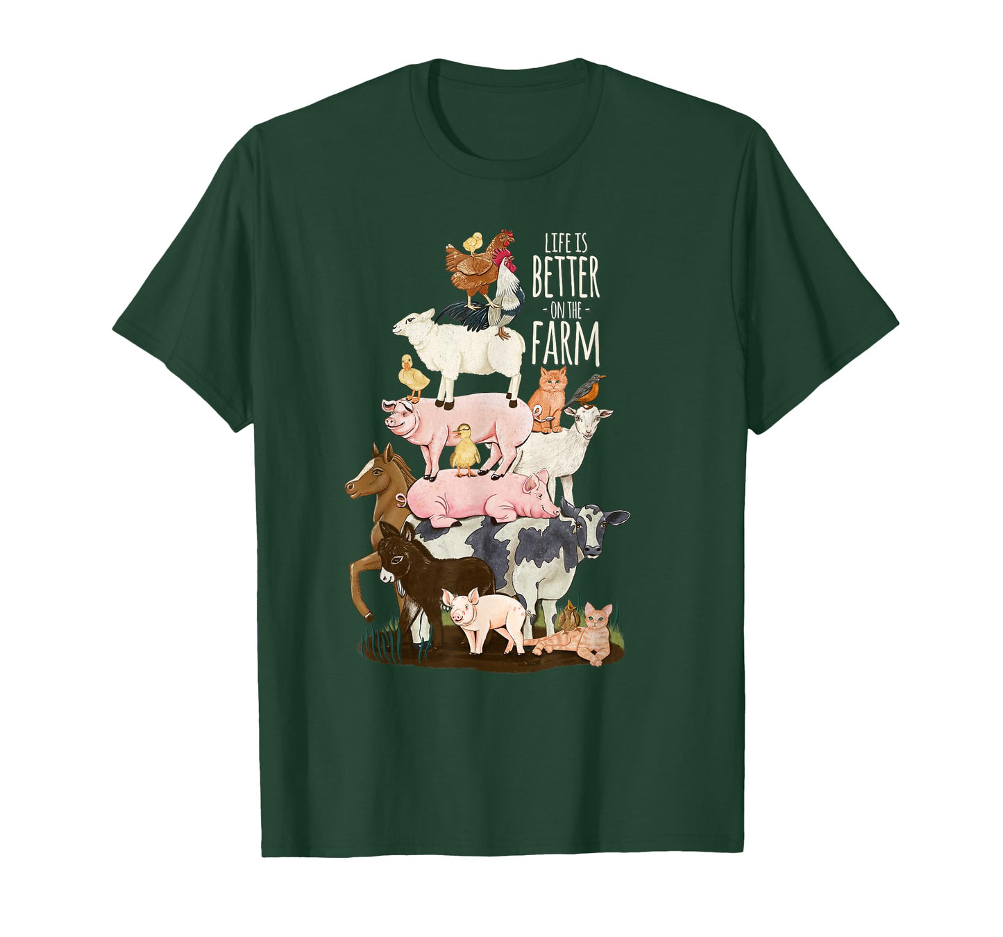 Life is better on the Farm, Cute Animals, Country Farm Girl T-Shirt