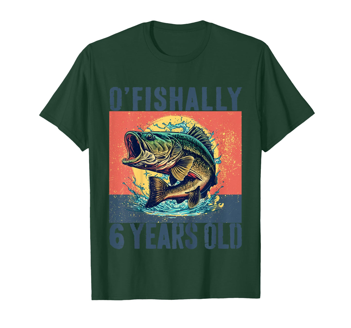 Ofishally 6 Years Old 2019 Fishing Fisherman 6th Birthday T-Shirt