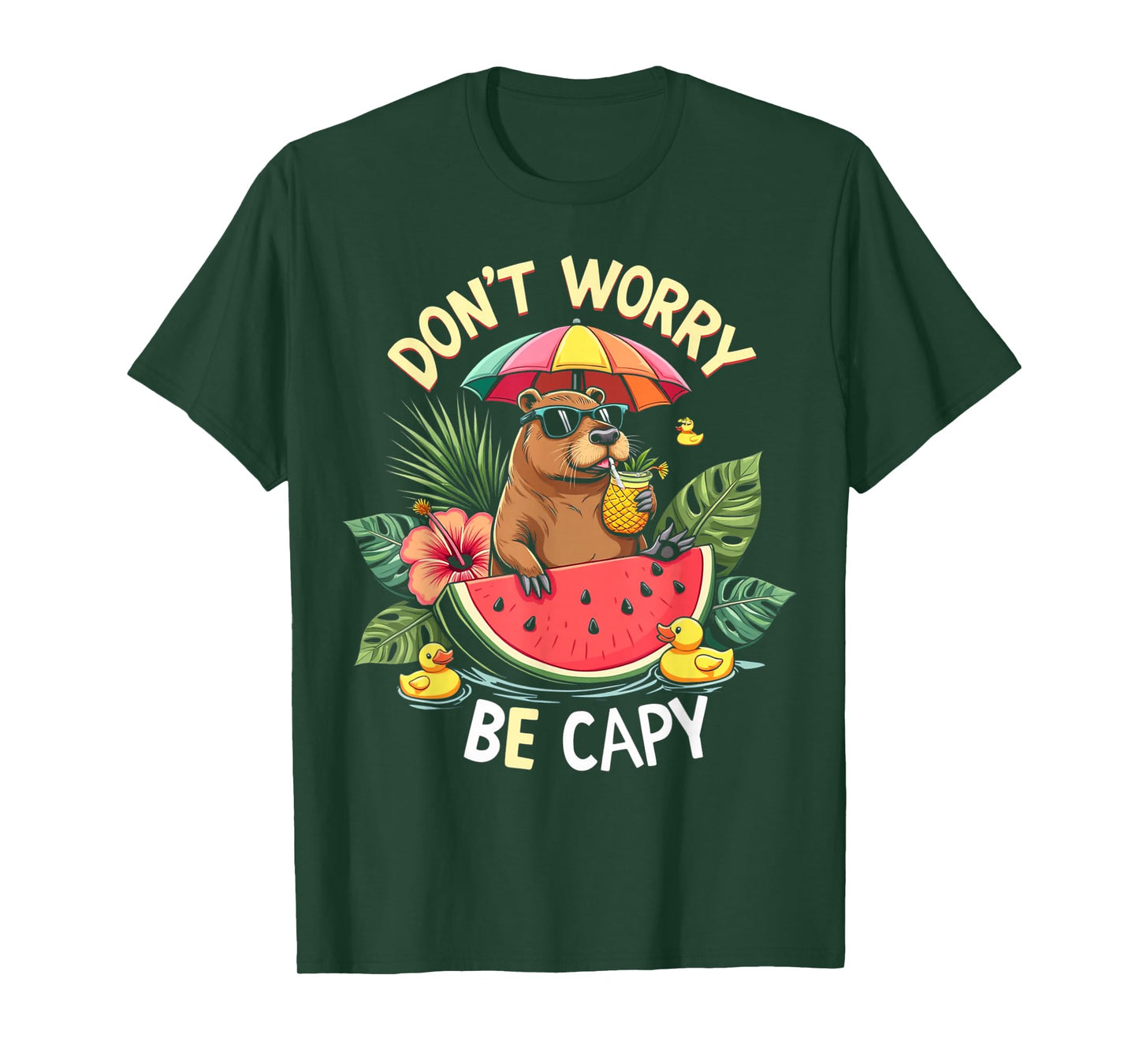 Funny Don't Worry Be Capy Kids Youth Womens Girl Capybara T-Shirt
