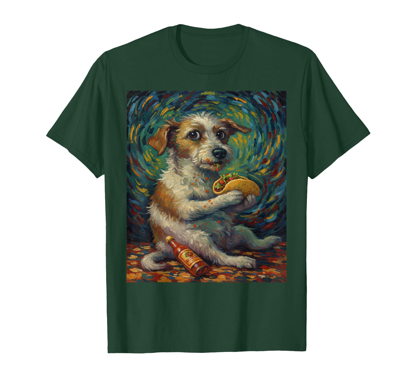 Funny Dog Eating Taco Graphic Art Design T-Shirt