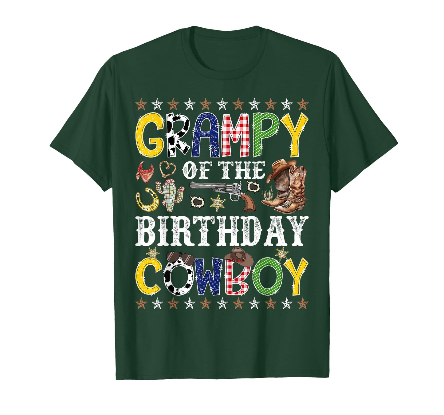 Grampy Of The Birthday Cowboy Western Rodeo Grampy T-Shirt
