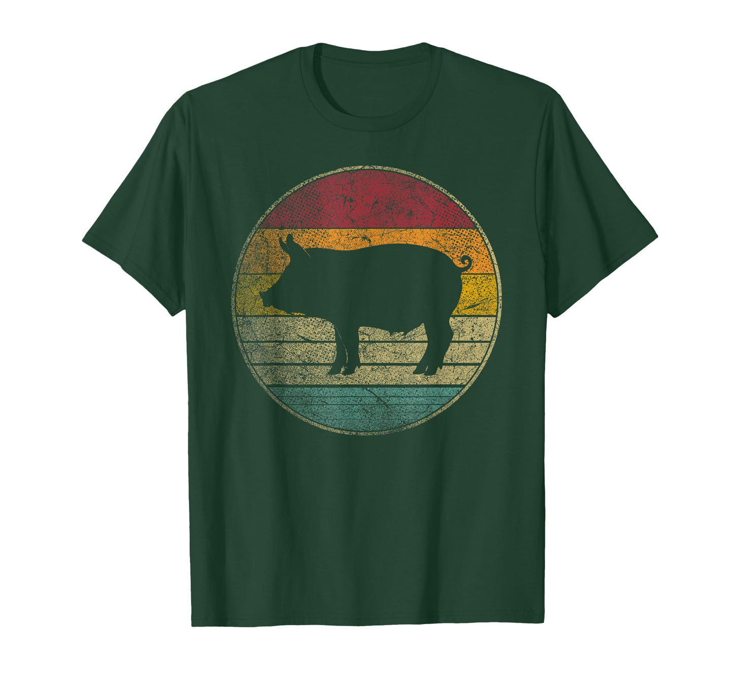 Pig - Vintage Distressed Retro Silhouette 60s 70s 80s 90s T-Shirt
