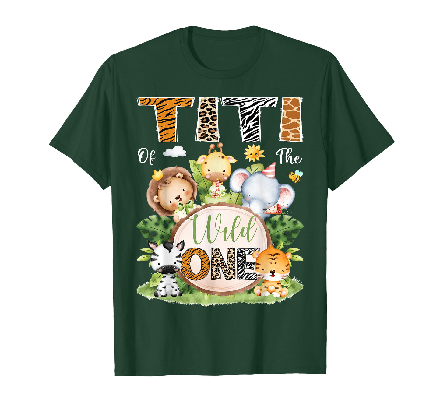 Titi Of The Wild One 1St Birthday Kids Safari Jungle T-Shirt