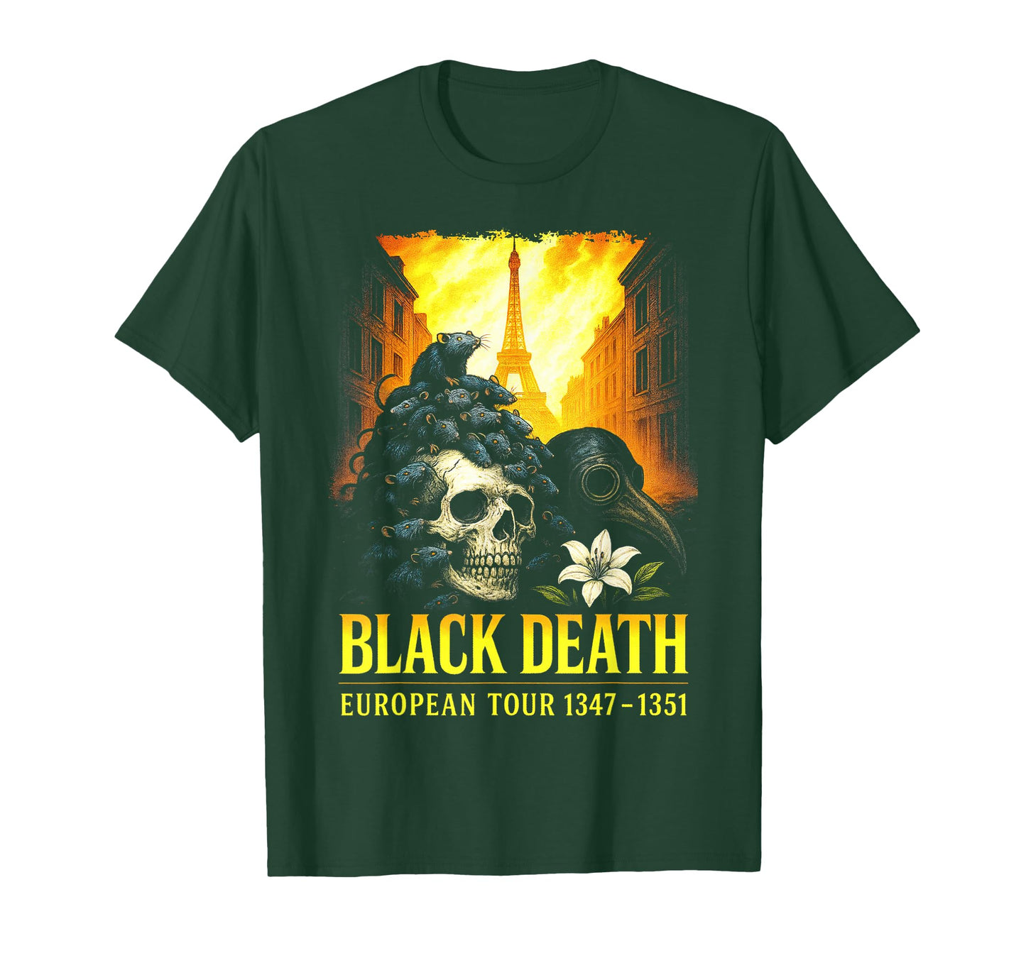 Black Death European Tour Paris Plague Rat Ren Faire History T-Shirt