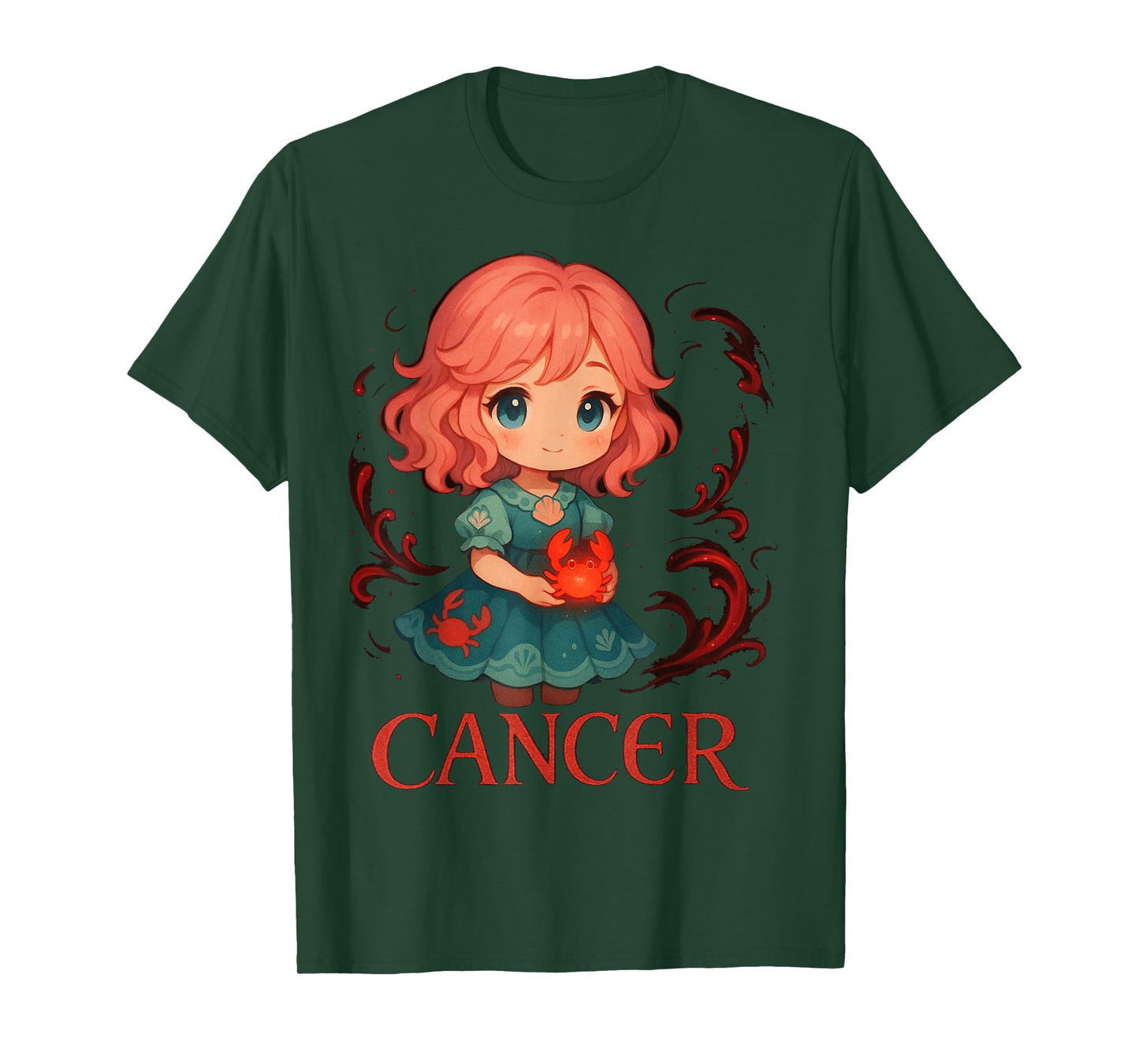 Cute Anime Cancer Zodiac Girl T-Shirt