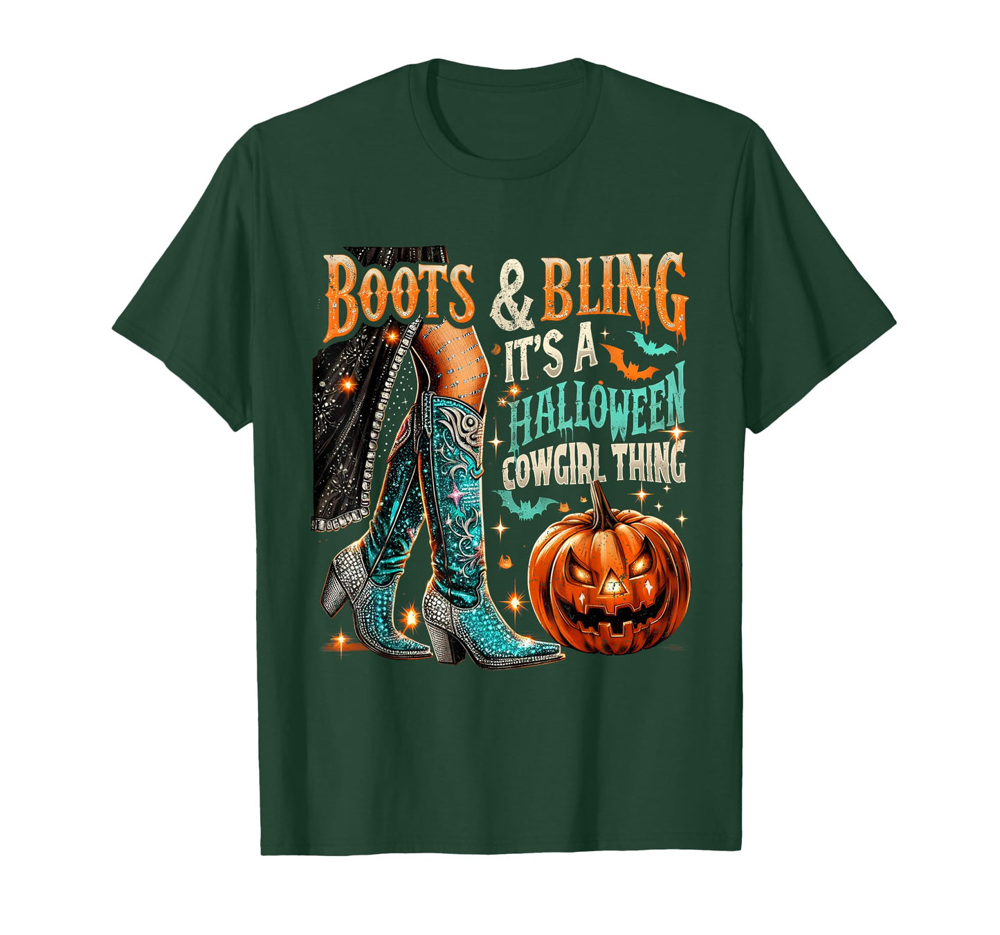 Halloween Cowgirl Boots and Bling Costume Tee T-Shirt