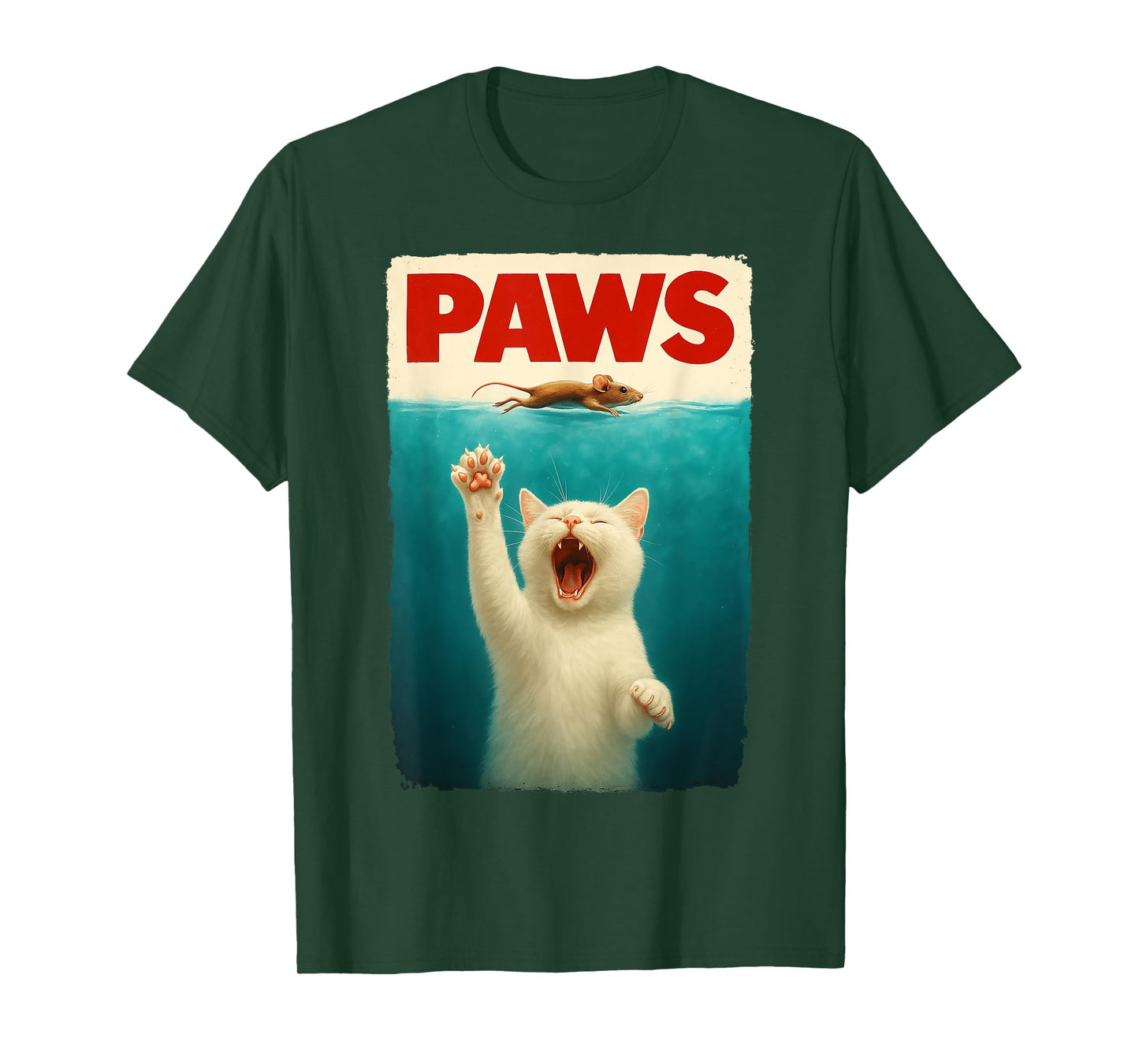 Paws Cat Mouse Funny Cat Lover Gifts For Men Women Boy Kids T-Shirt