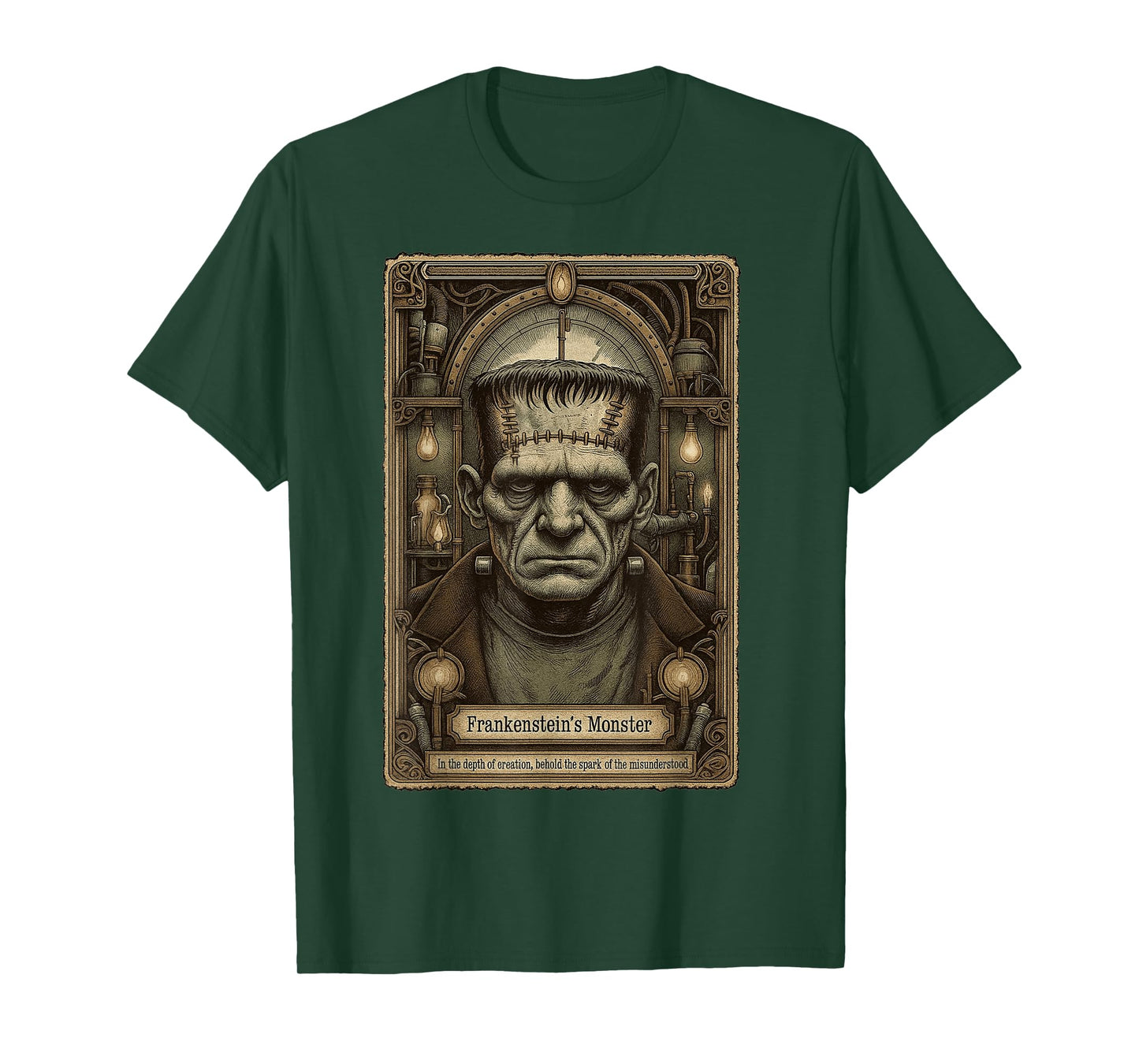 The Monster Frankenstein Vintage Halloween Tarot Card T-Shirt