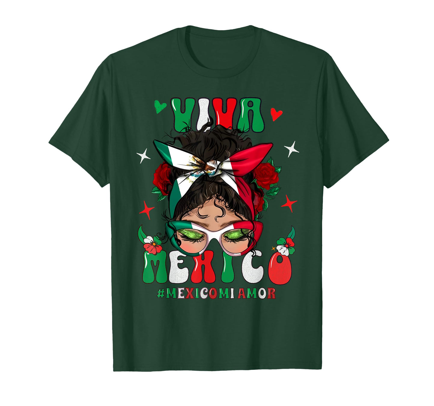 Viva Mexico Apparel Mexican Flag Kids Girl Women Pride T-Shirt
