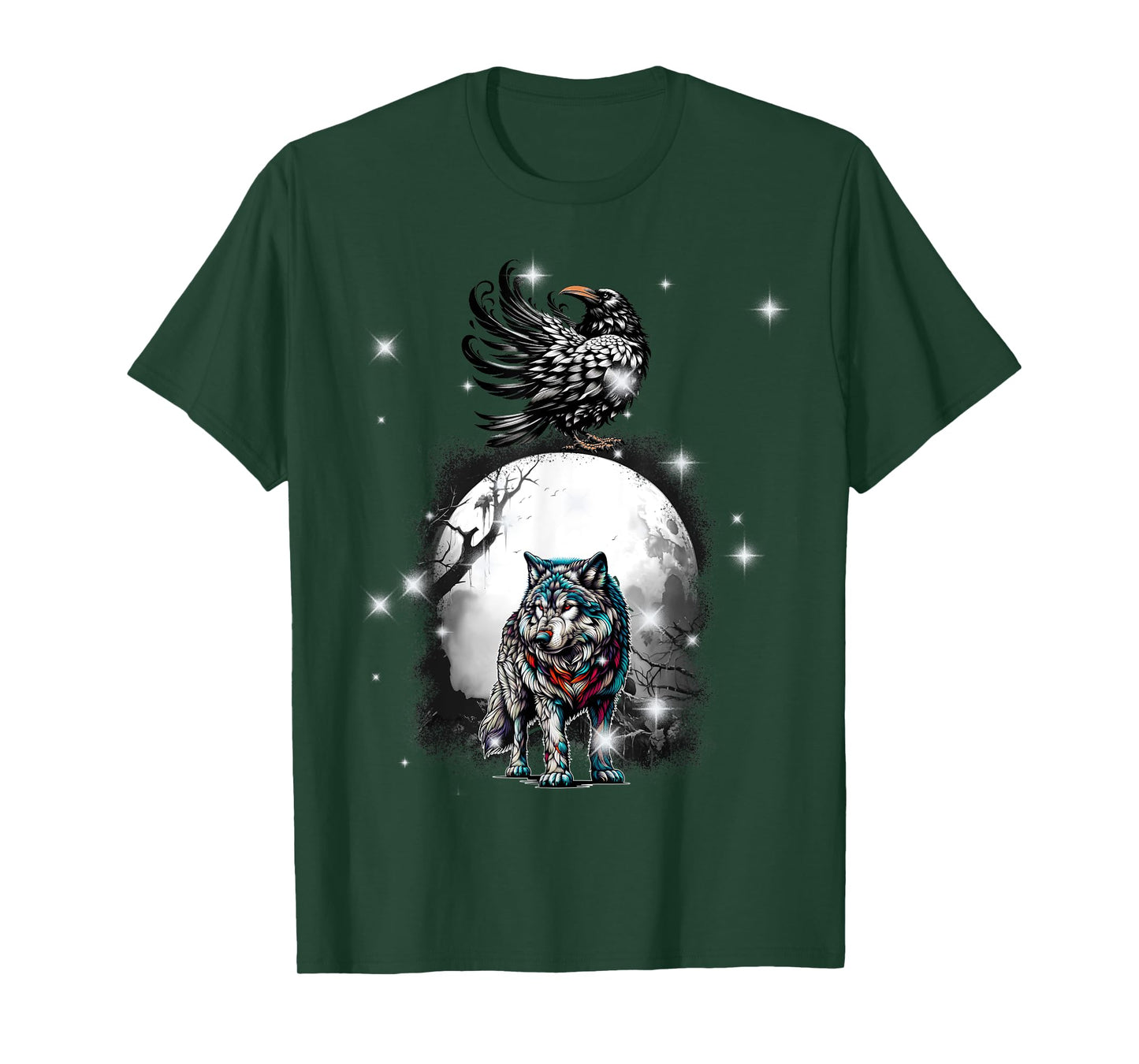 Fairy Tale Figurine Children Child Raven Forest Mystical Wolf T-Shirt