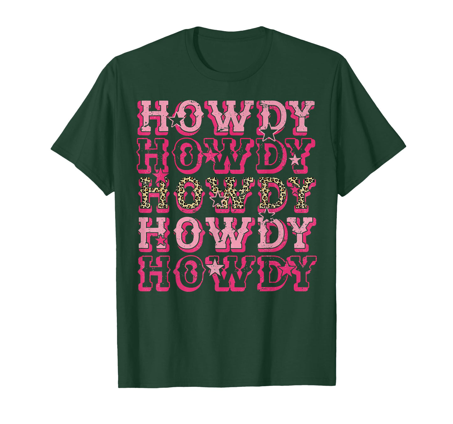 Howdy Pink Leopard Western Cowgirl T-Shirt