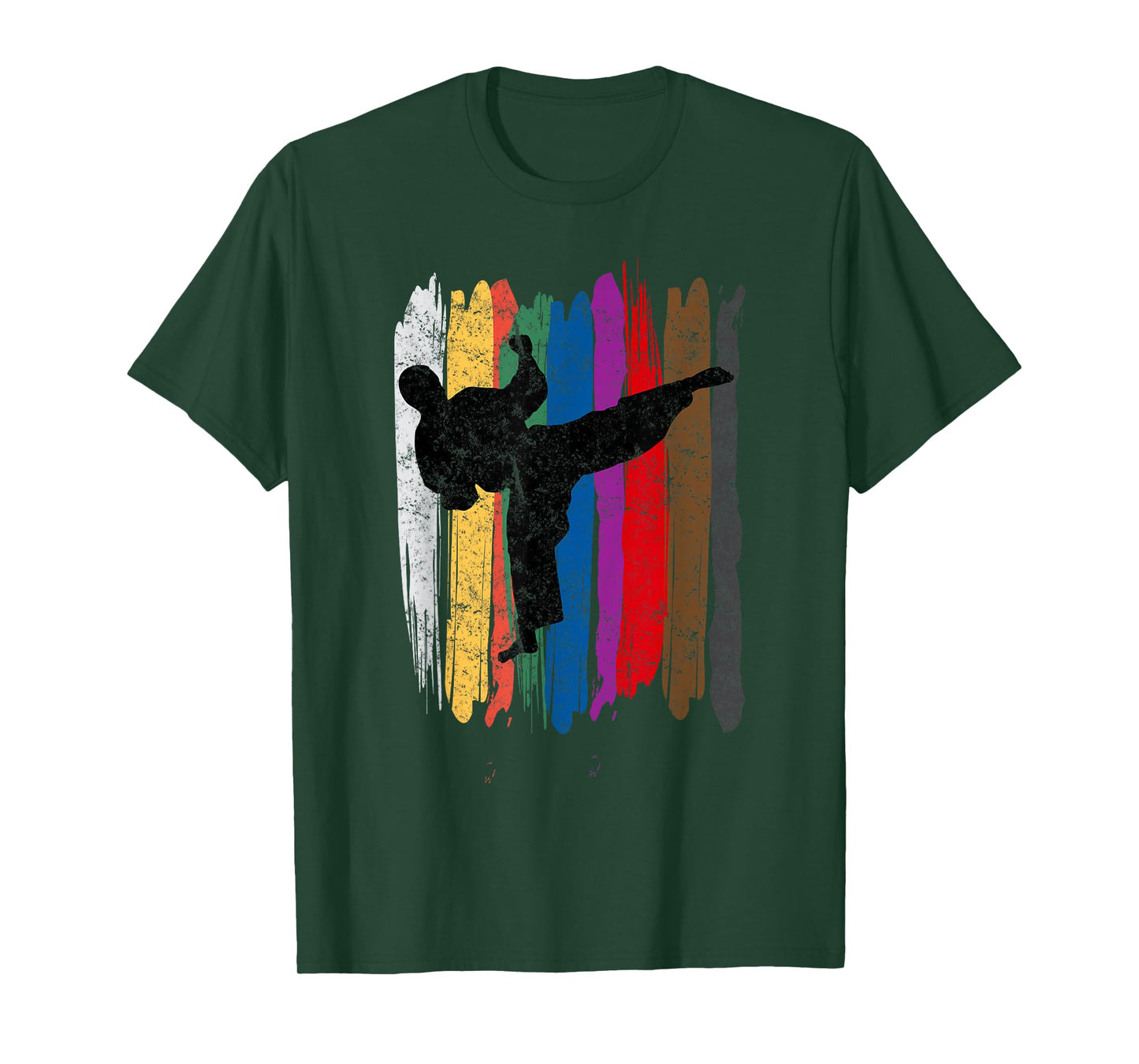 Taekwondo Belt Silhouette Distressed Martial Arts Gift T-Shirt