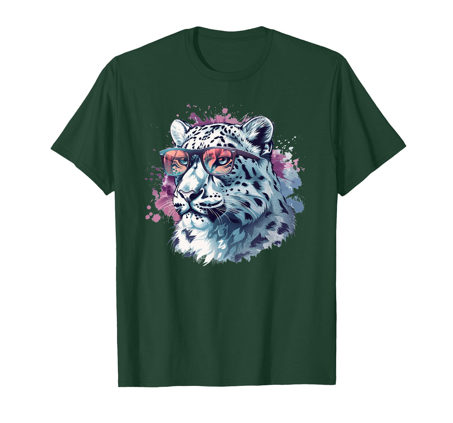 Cool looking Snow Leopard with Shades for Adults and Kids T-Shirt