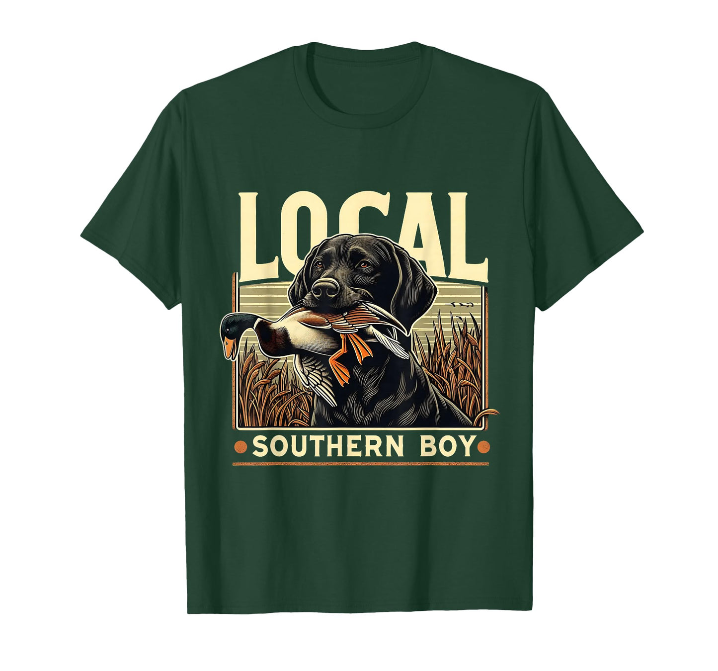 Local Southern Boy Hunting Dog Retro Country Design T-Shirt