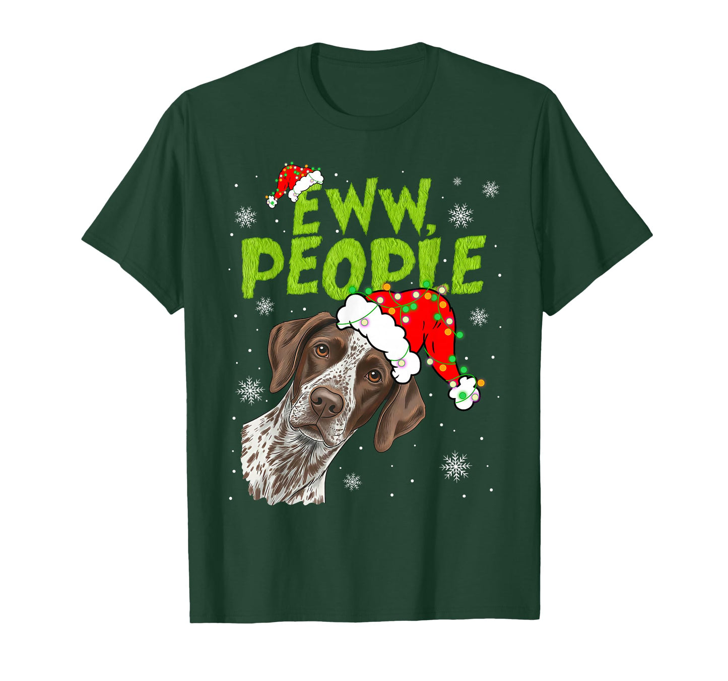 Funny Xmas Ew People GSP Dogs Lover Pajamas Men Women Kids T-Shirt