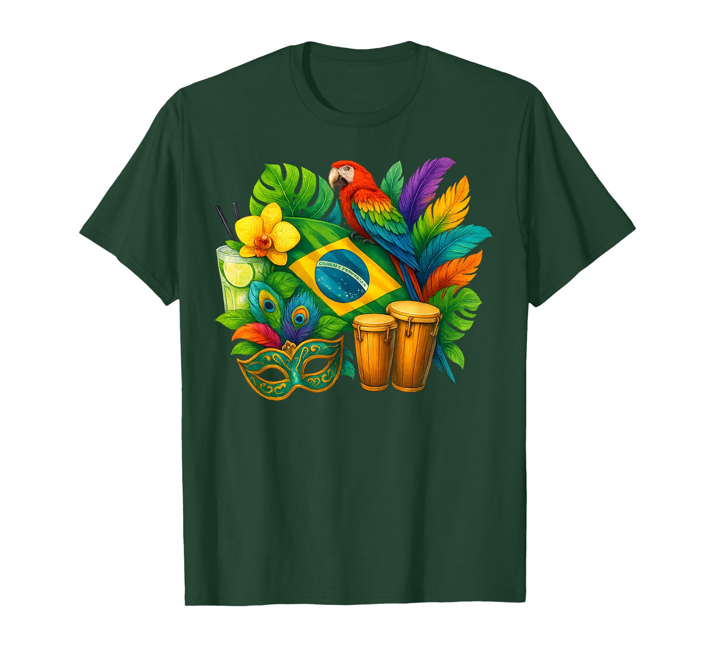 Brazil Flag Vacation Travel Brazilian Culture Men Women Kids T-Shirt