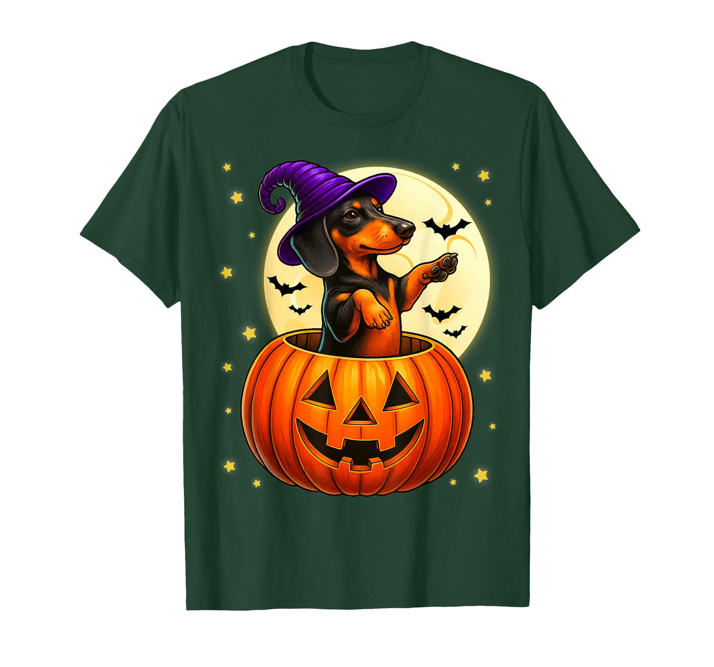 Cute Dachshund Jack O Lanterrn Halloween Costume Men Women T-Shirt