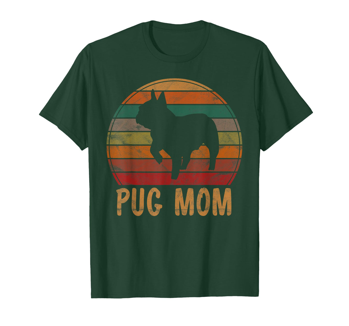 Retro Pug Mom Gift Puggle Dog Owner Mother Pet Mama T-Shirt