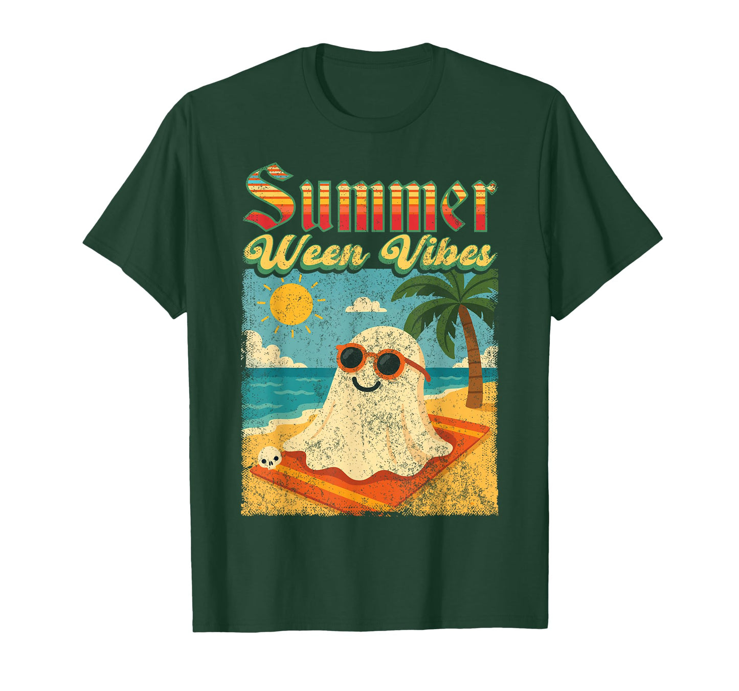 Summerween Vibes Ghost Funny Summer Halloween T-Shirt