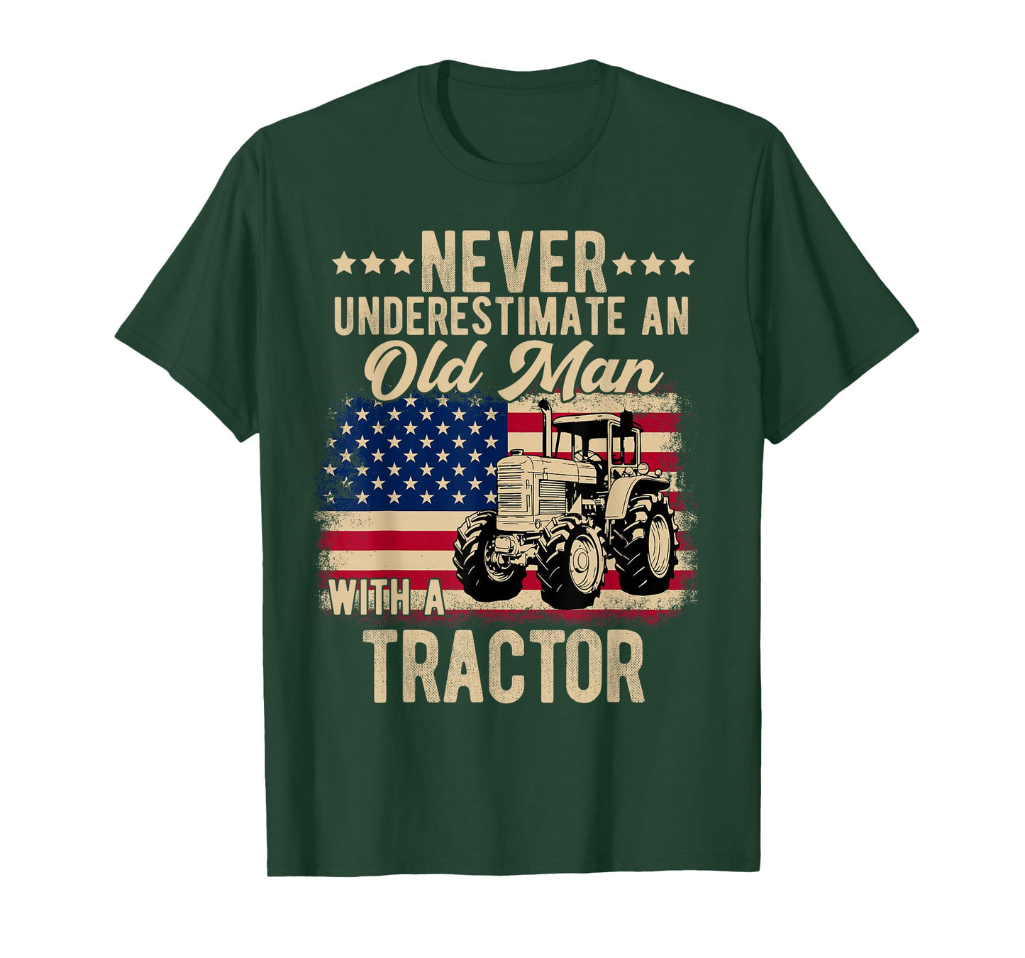 never underestimate an old man with a tractor Farmer T-Shirt