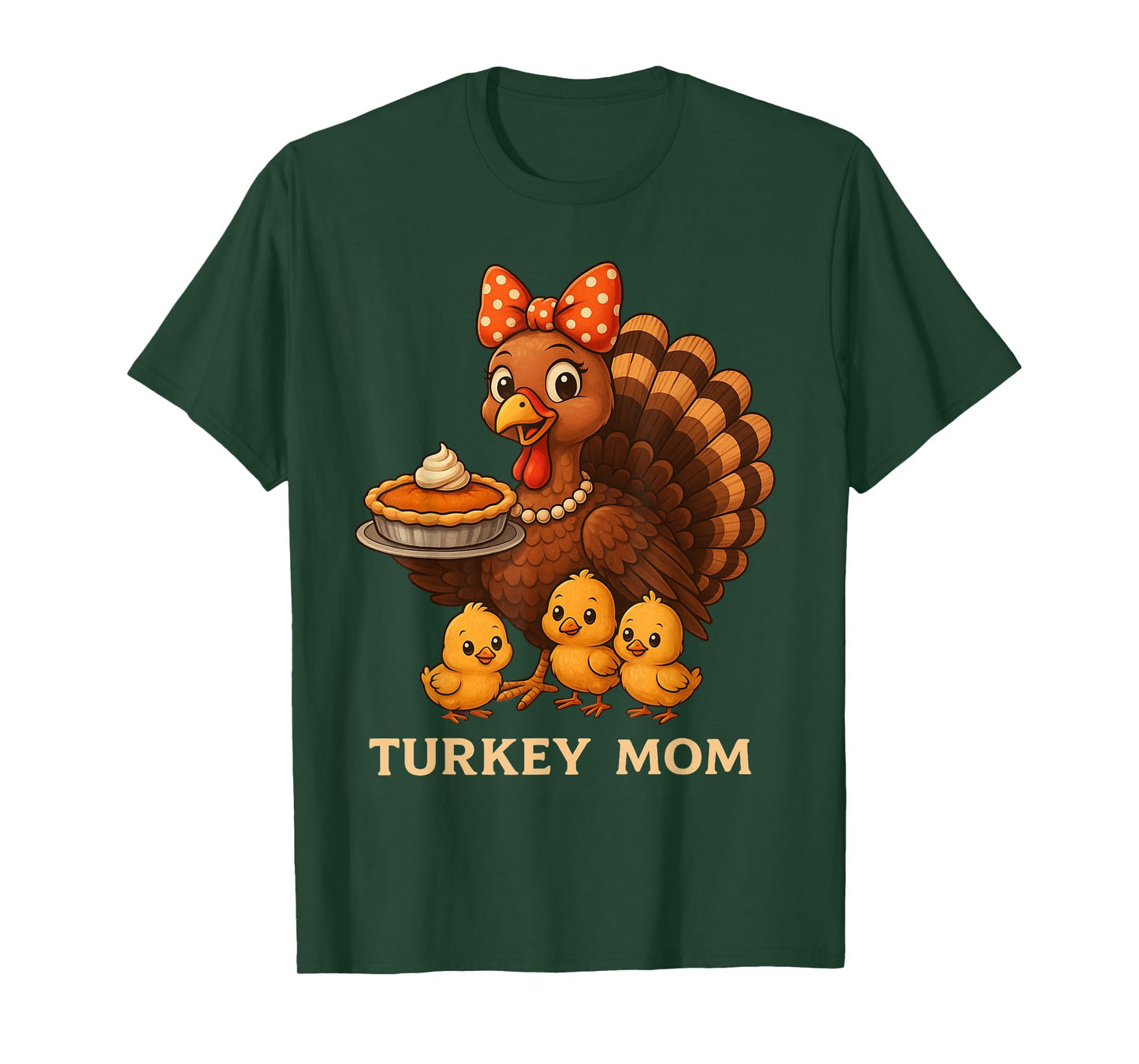 Turkey Mom Thanksgiving Shirt Mother Mommy Women Cute T-Shirt
