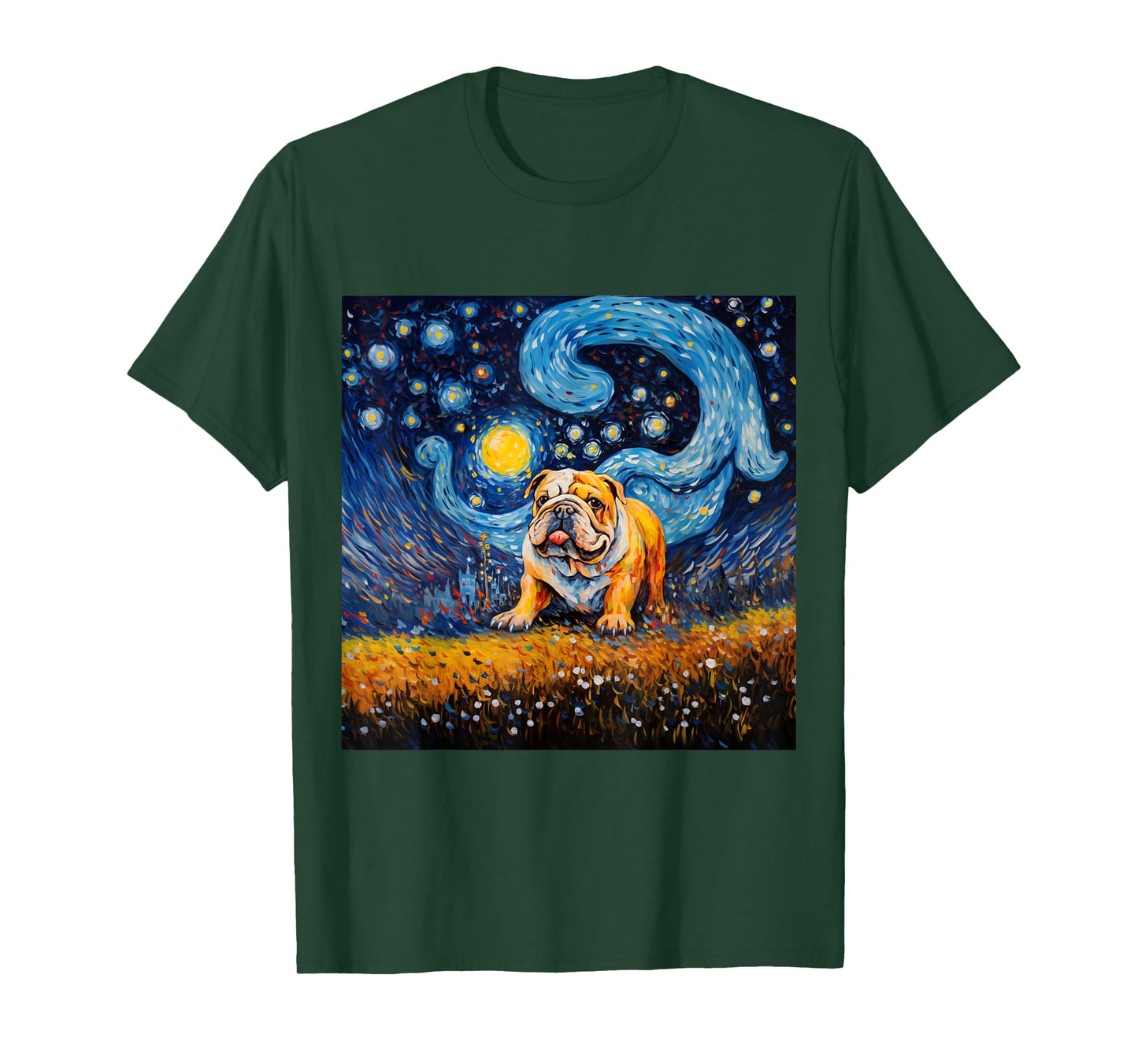 English Bulldog Starry Night - English Bulldog Starry Night Men Women Kids T-Shirt