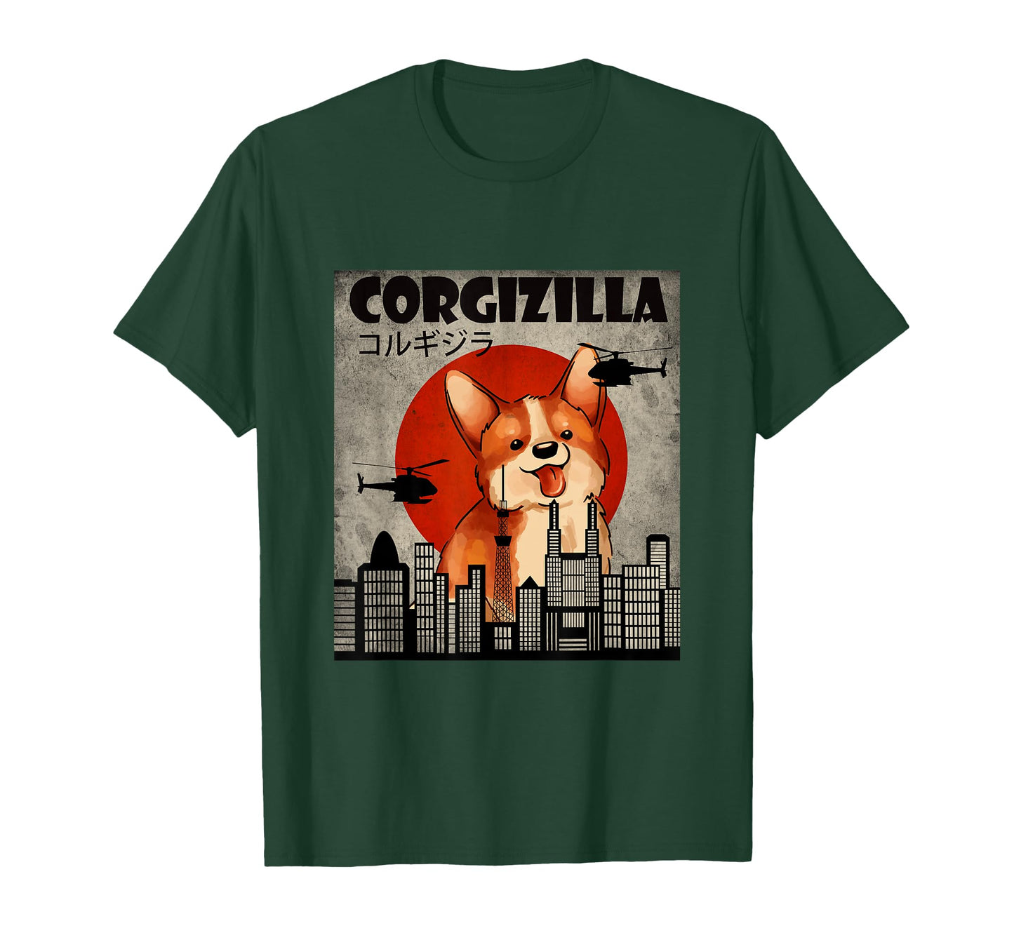 Cute Corgi , Funny CorgiZilla , Japanese Style T-Shirt