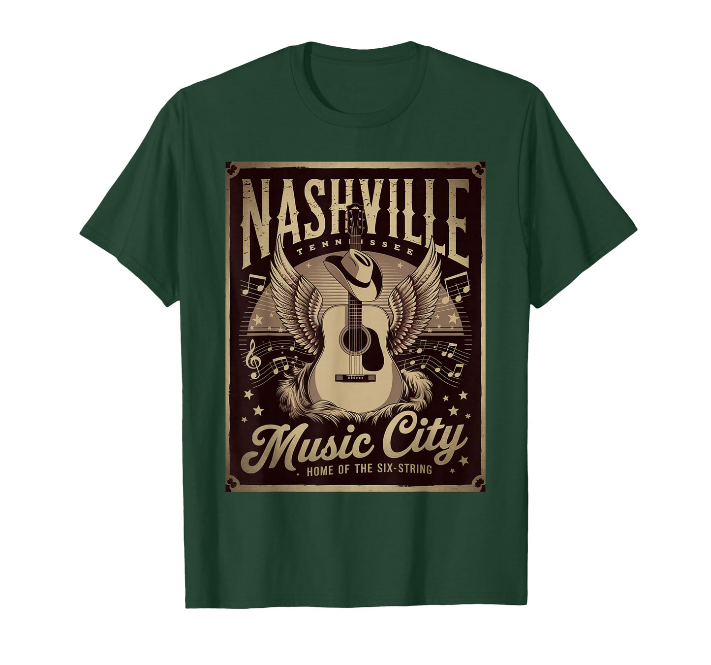 Nashville Tennessee Music city guitar women Western cowboy T-Shirt