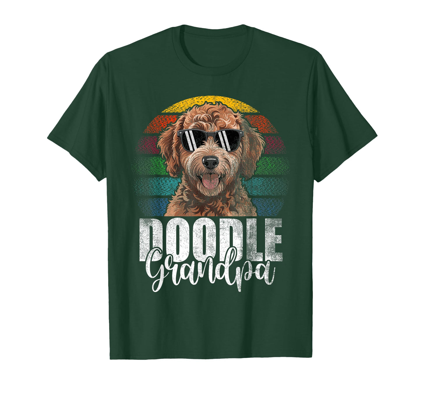 Retro Doodle Grandpa Goldendoodle Dog Lover Men Fathers Day T-Shirt
