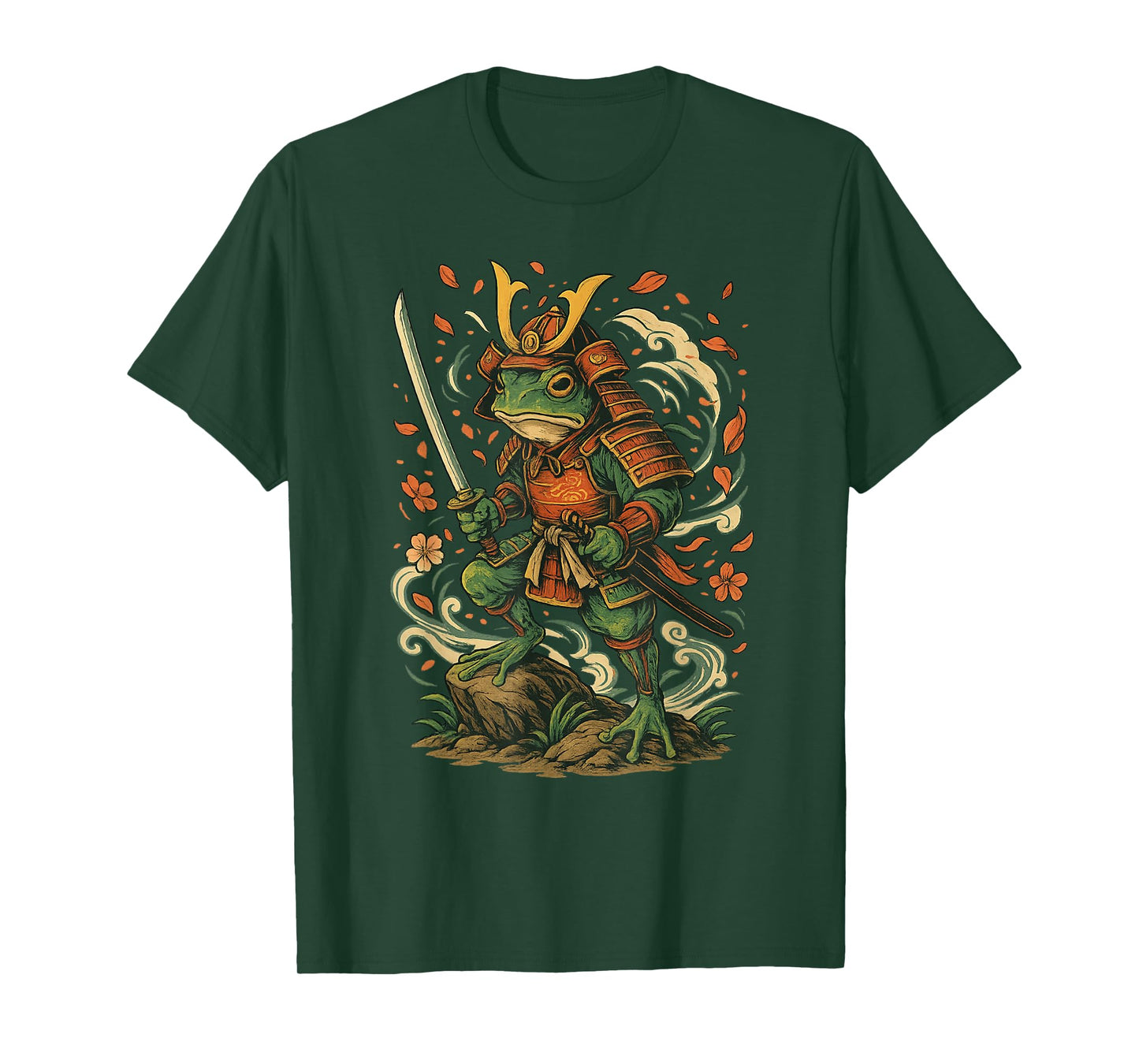 Samurai Frog Warrior Japanese for Boys Kids Men Women T-Shirt