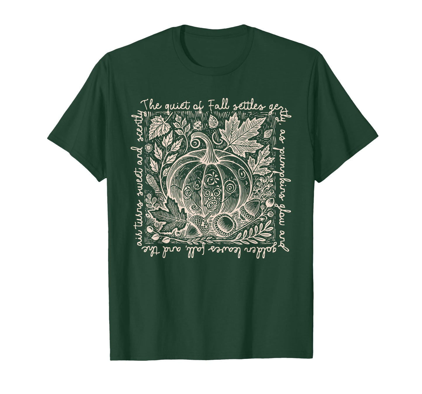 Retro Boho Celestial The Quiet of Fall Settles Gentle Autumn T-Shirt
