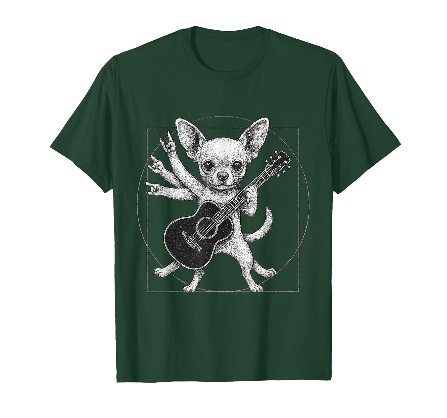Rocking Chihuahua with Guitar Awesome Pet Lover Design T-Shirt