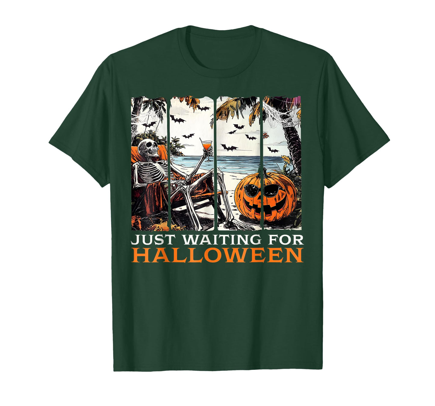 Spooky Summer Skeleton Just Waiting For Halloween T-Shirt