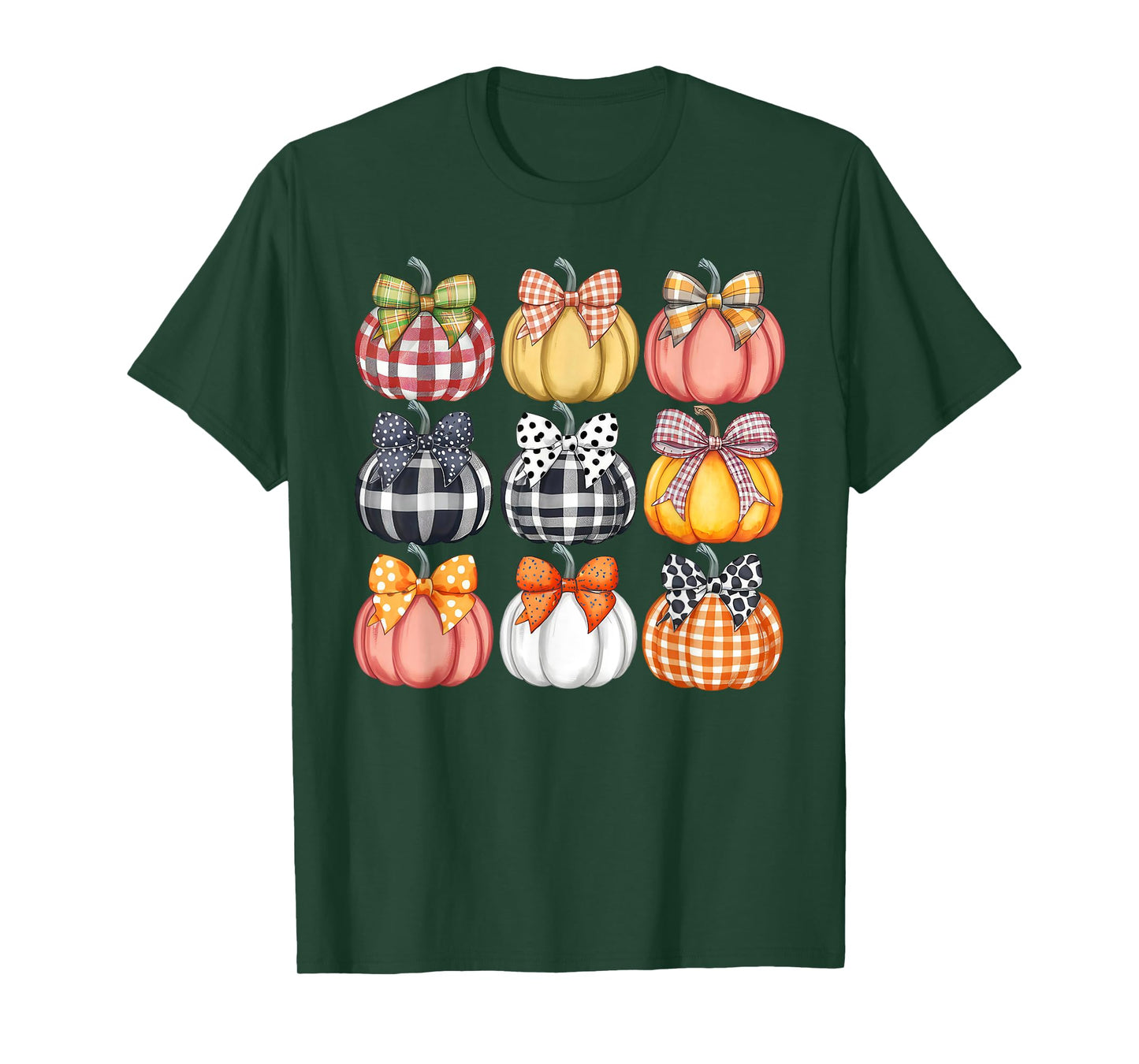 Coquette Bow Pumpkin Season Autumn Fall Leaves Thanksgiving T-Shirt