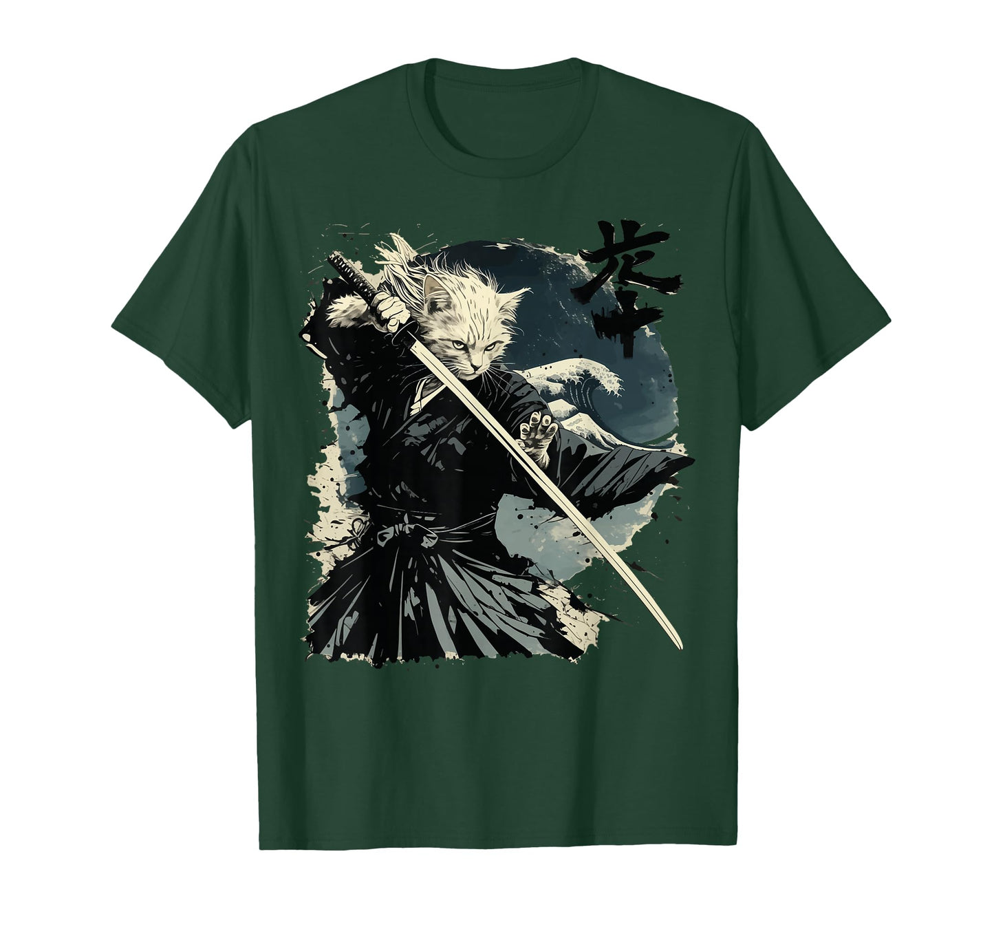 Japanese Cat Katana Japan Samurai T-Shirt