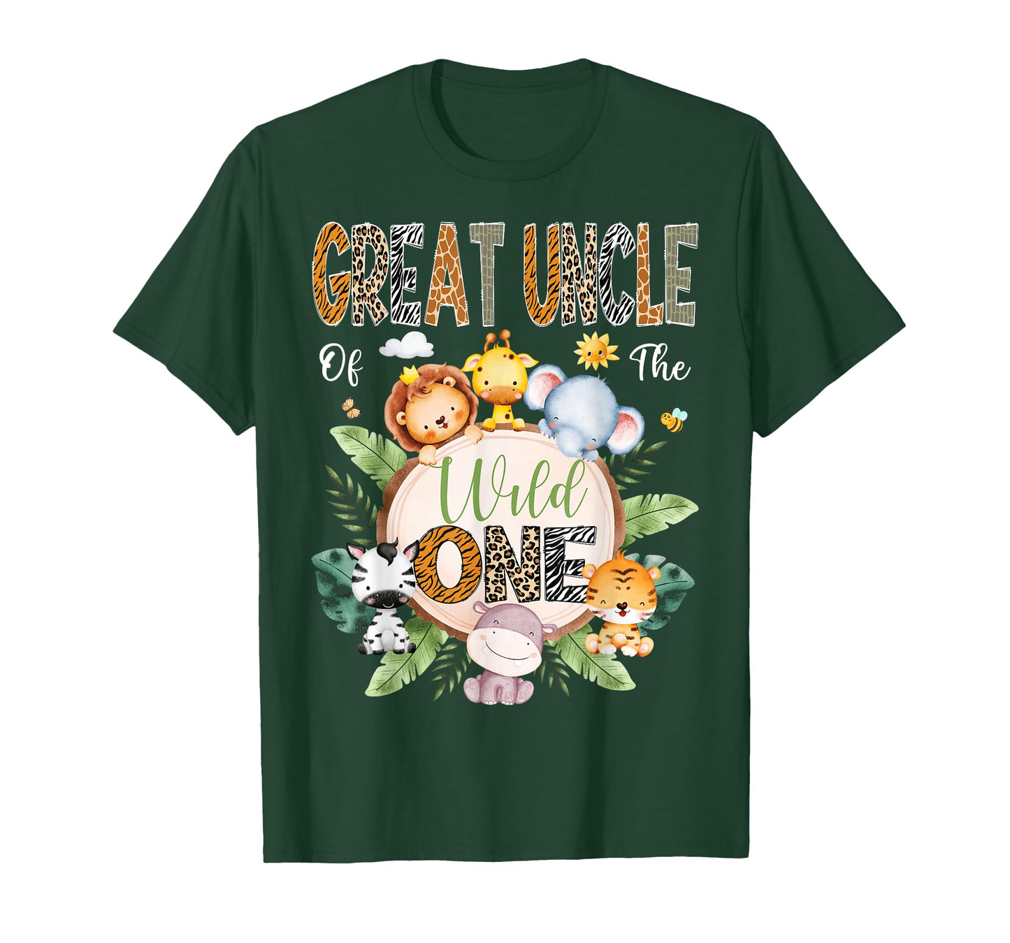 Great Uncle Of The Wild One 1St Birthday Safari Jungle T-Shirt