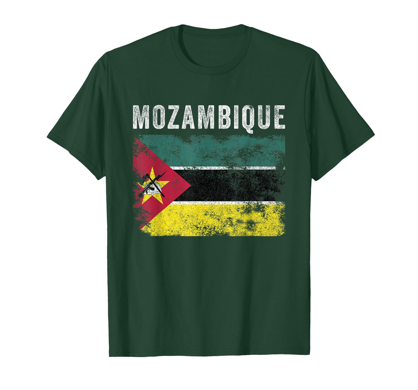 Mozambique Flag Distressed - Men Women - Mozambican Flag T-Shirt