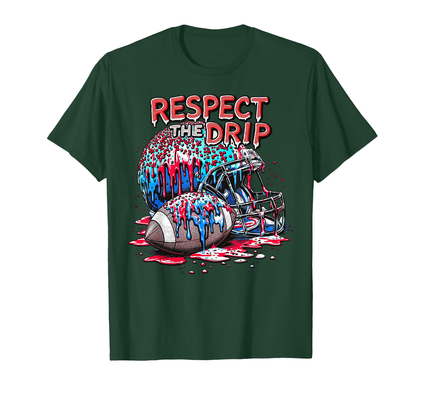 Football Drip for Boys Ice Cream Respect The Drip Football T-Shirt