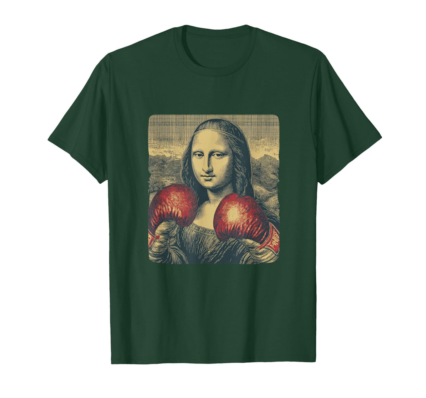 Funny Boxing Sport Mona Lisa Costume for Boys and Girls T-Shirt